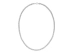 Solid Round Byzantine Chain Necklace in Rhodium-Plated Sterling Silver (4.60 mm)