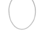 Solid Round Byzantine Chain Necklace in Rhodium-Plated Sterling Silver (4.60 mm)