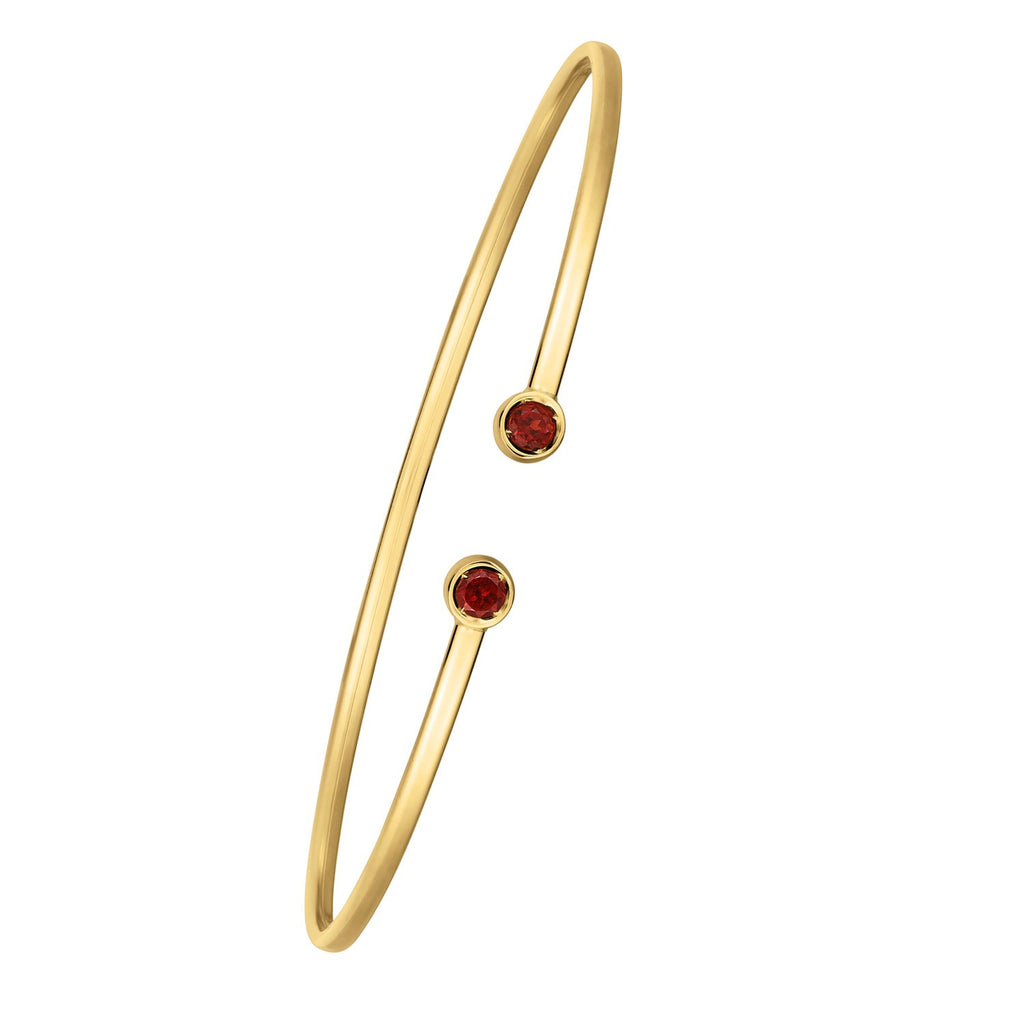 Garnet Open Cuff Bangle 2.00mm