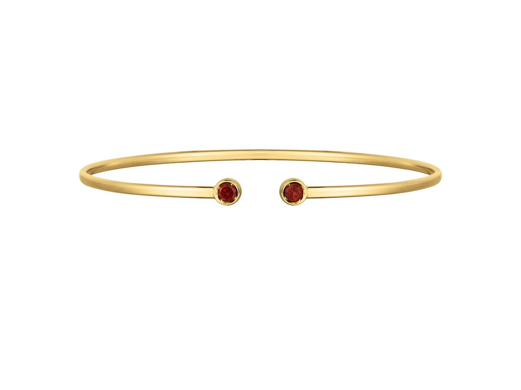 Garnet Open Cuff Bangle 2.00mm