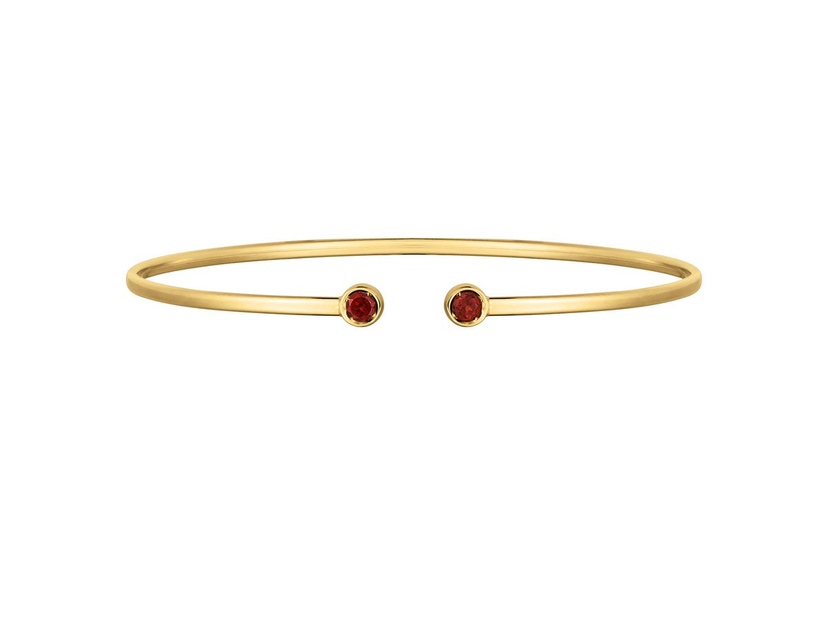 Garnet Open Cuff Bangle 2.00mm