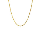 14KT Yellow Gold Diamond Cut Rope Chain Necklace