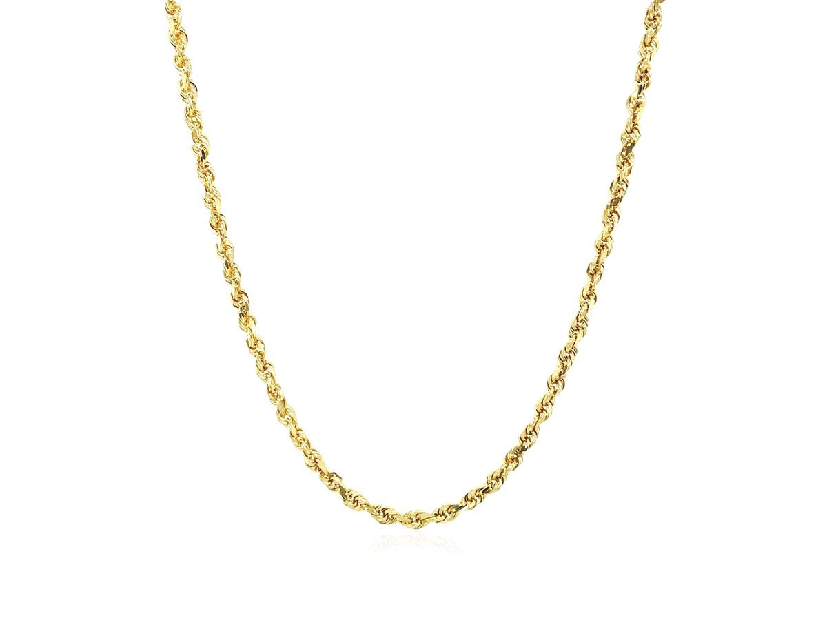 14KT Yellow Gold Diamond Cut Rope Chain Necklace