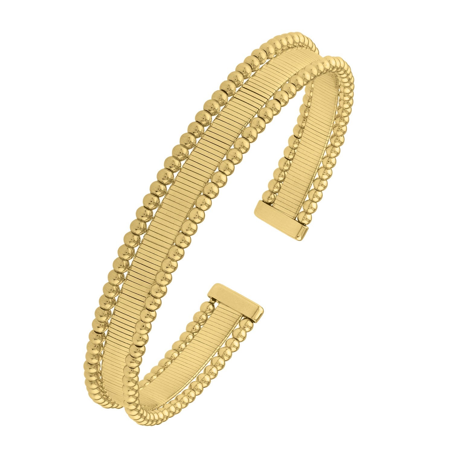 Pallina Ribbed Cuff Bangle 9.00mm