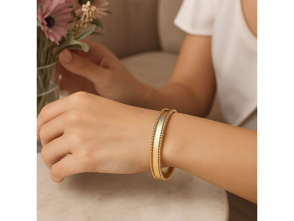 Pallina Ribbed Cuff Bangle 9.00mm