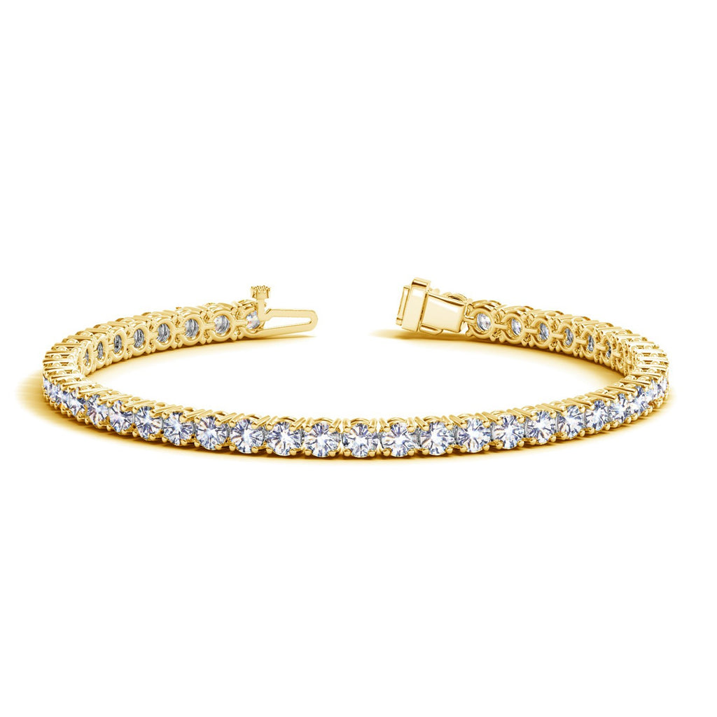 Lab Grown Diamond Tennis Bracelet in 14K Yellow Gold (8 CTTW Round Cut)
