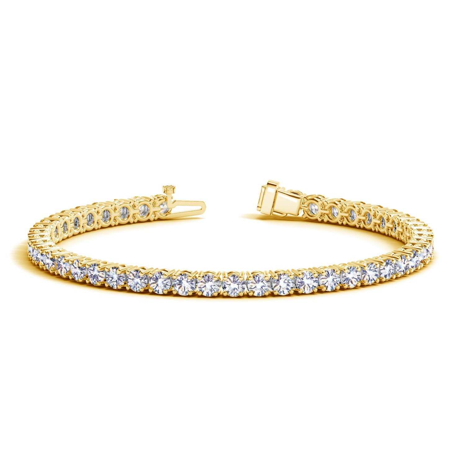 Lab Grown Diamond Tennis Bracelet in 14K Yellow Gold (8 CTTW Round Cut)