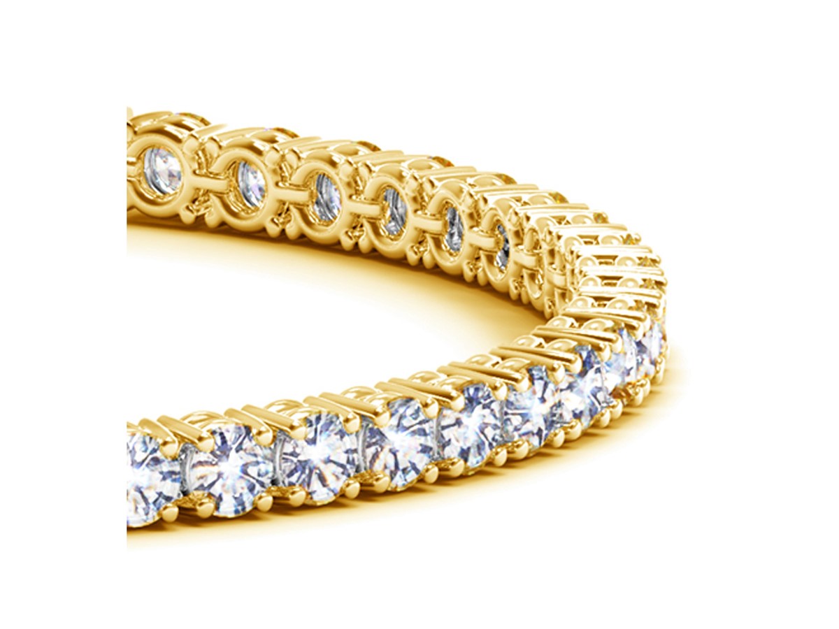 Lab Grown Diamond Tennis Bracelet in 14K Yellow Gold (8 CTTW Round Cut)