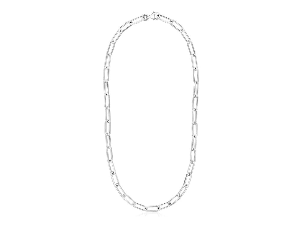 Classic Paperclip Chain Sterling Silver Necklace