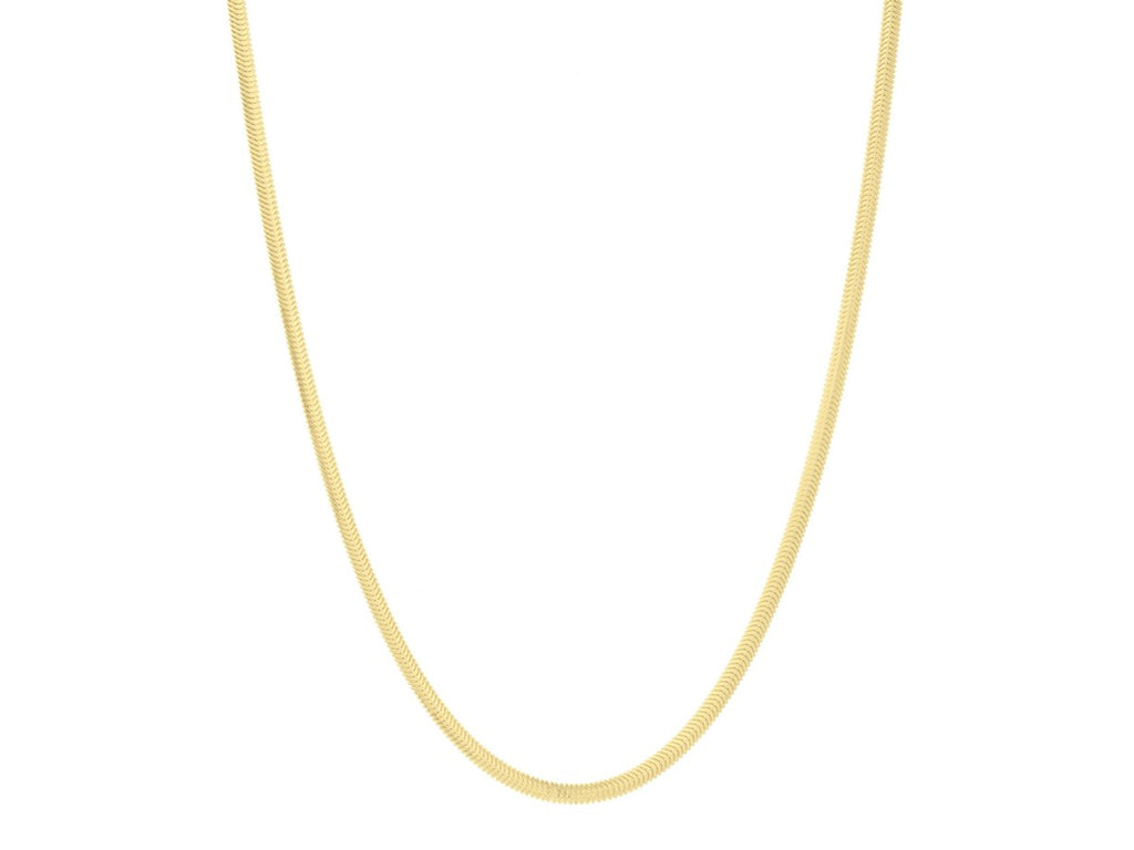 Yellow Gold Plated Oval Snake Chain Necklace