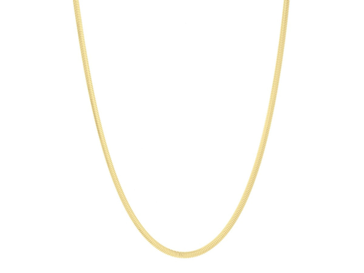 Yellow Gold Plated Oval Snake Chain Necklace