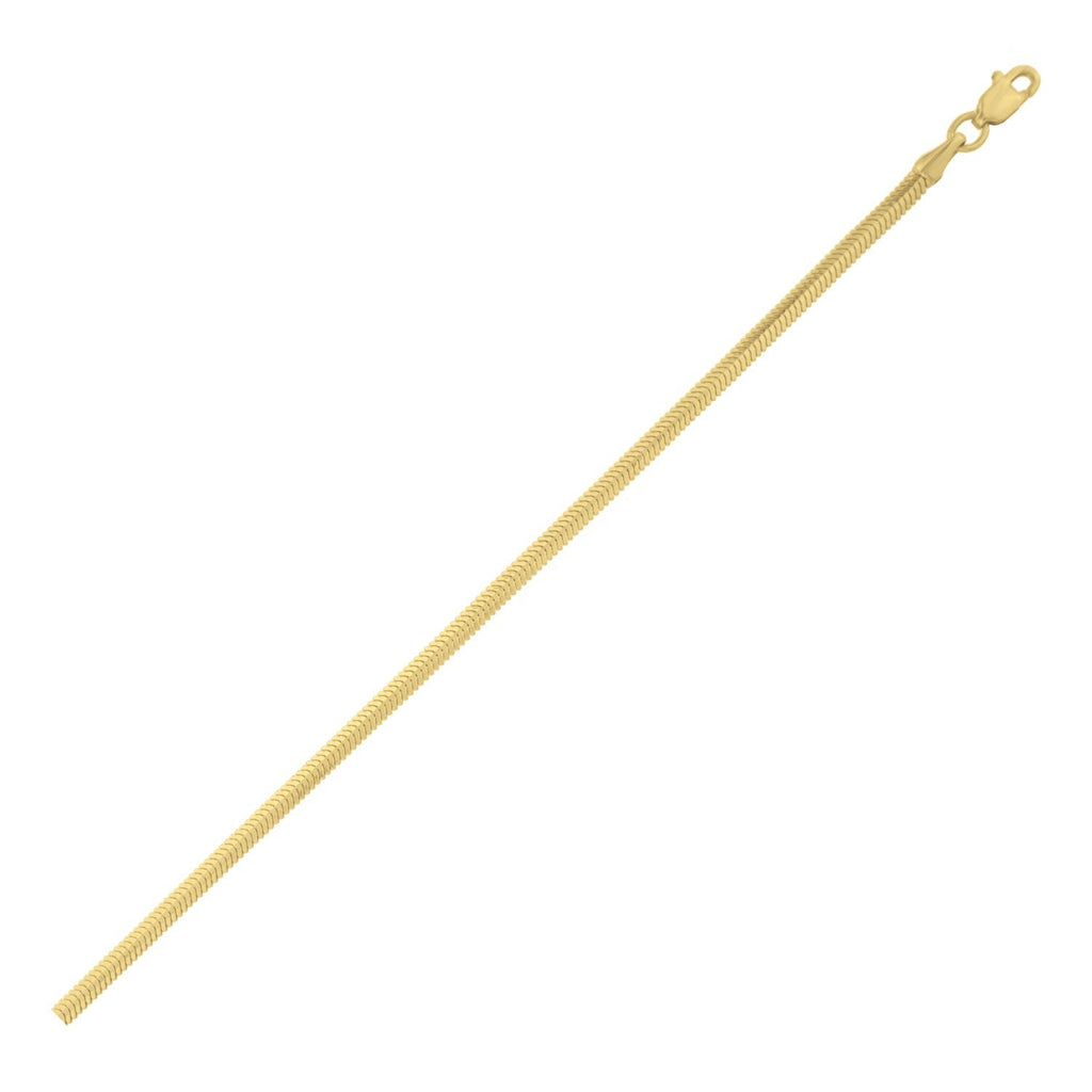 Yellow Gold Plated Oval Snake Chain Necklace