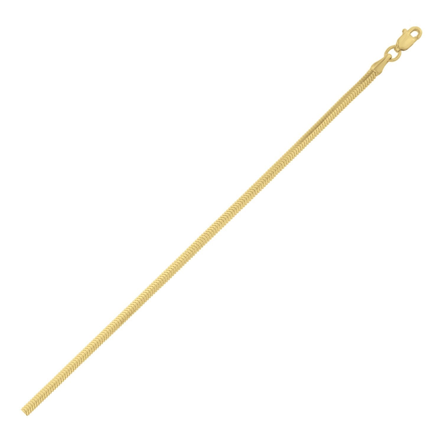 Yellow Gold Plated Oval Snake Chain Necklace