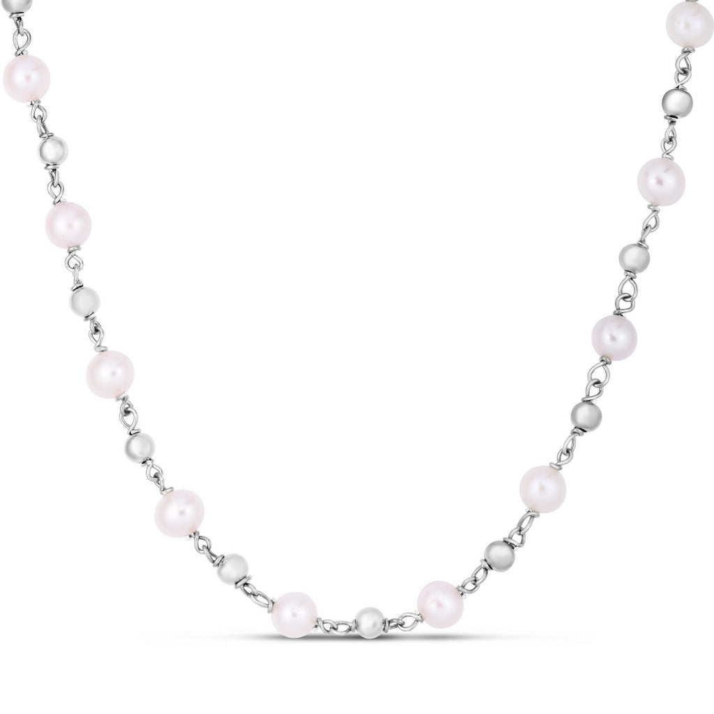 Freshwater Pearl Beaded Sterling Silver Necklace