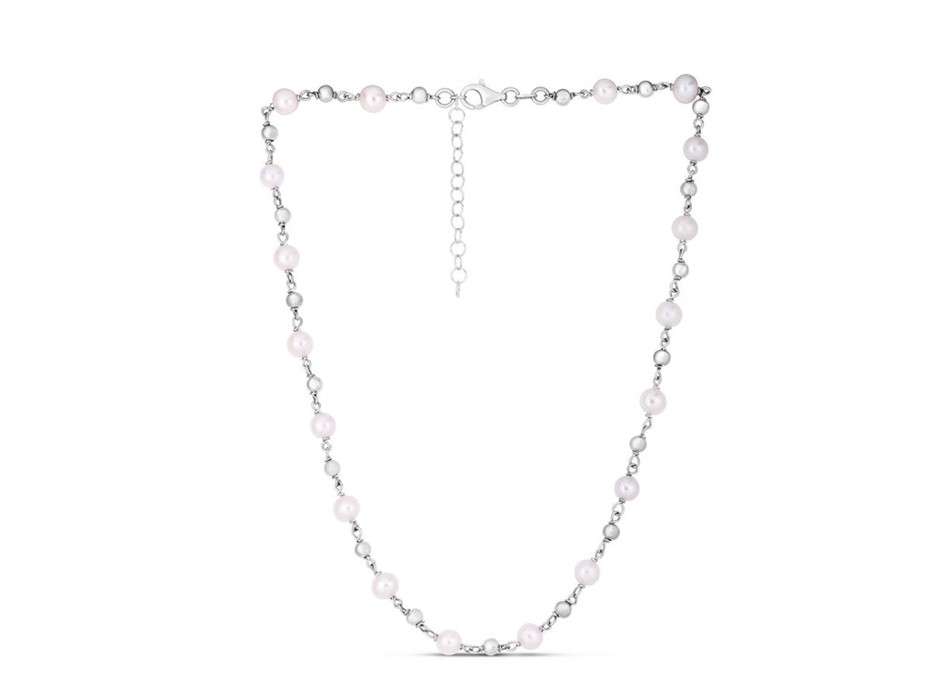 Freshwater Pearl Beaded Sterling Silver Necklace