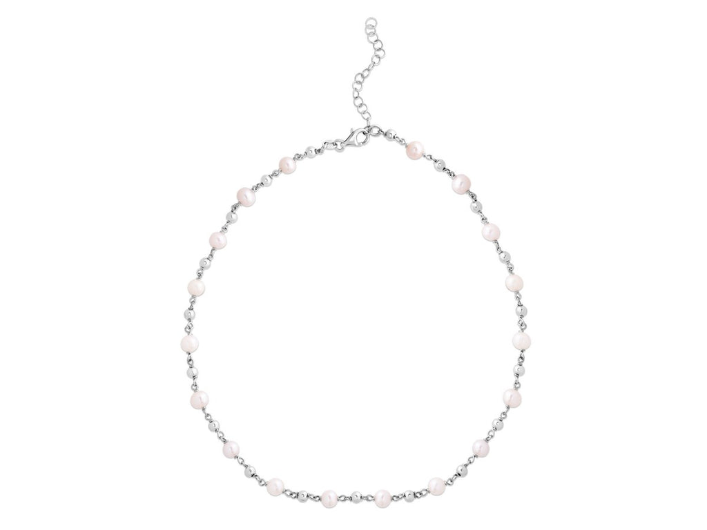 Freshwater Pearl Beaded Sterling Silver Necklace