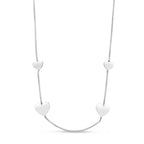 Heart Station Sterling Silver Chain Necklace