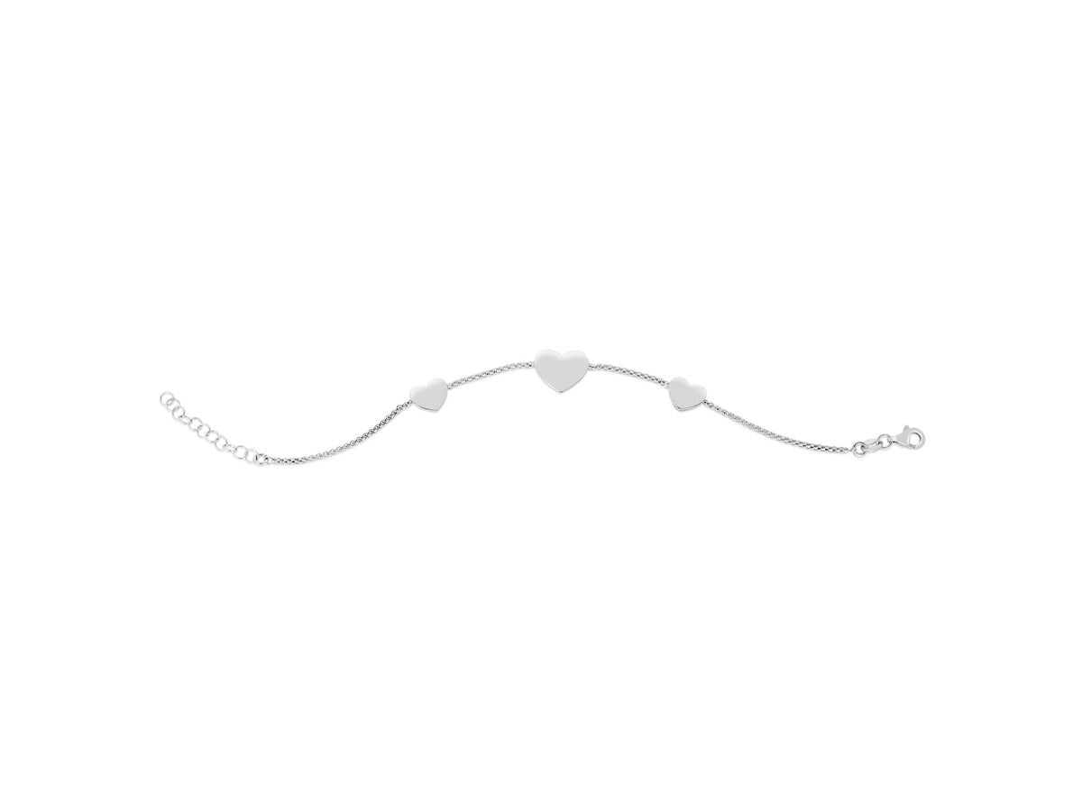 Heart Station Sterling Silver Chain Necklace