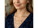 Heart Station Sterling Silver Chain Necklace
