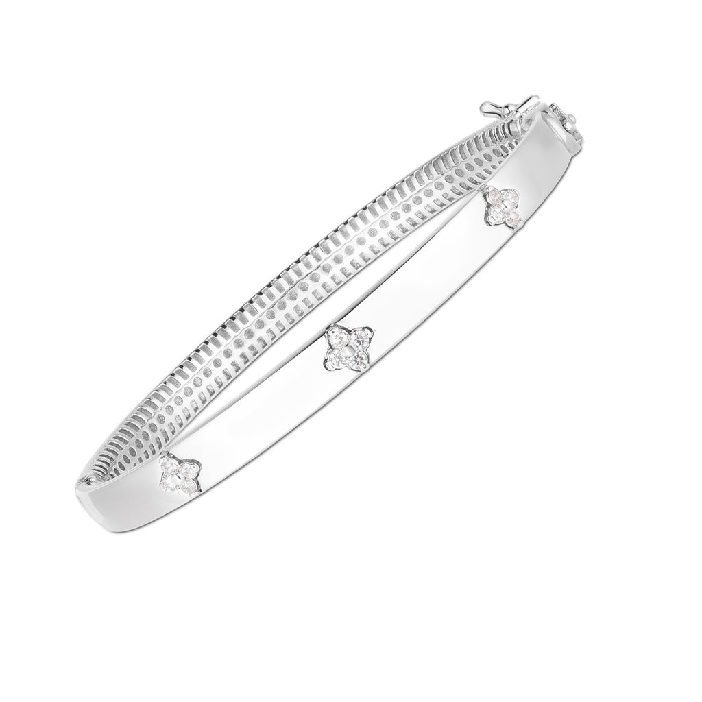 Trilogy Diamond Bangle 5.40mm White Finish