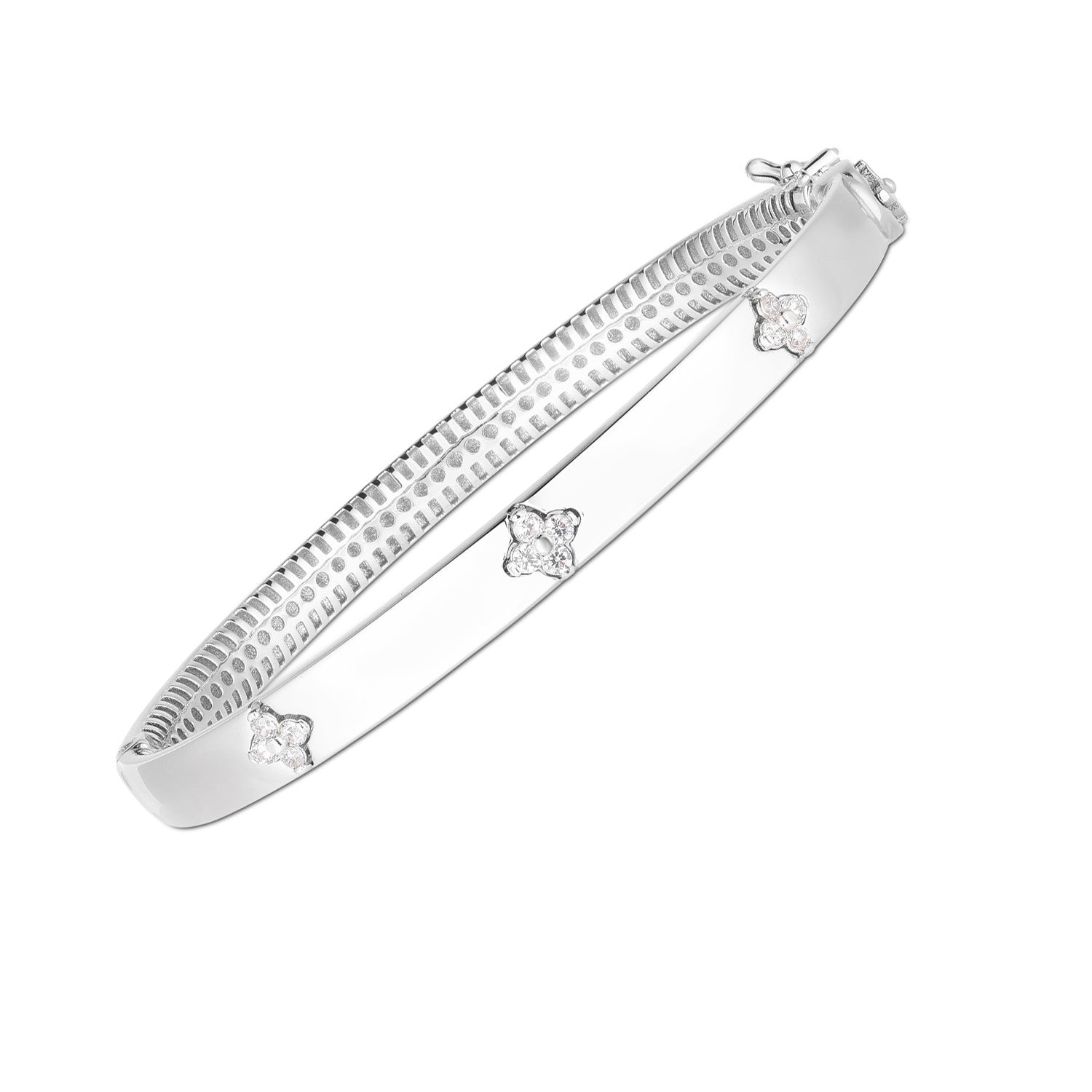 Trilogy Diamond Bangle 5.40mm White Finish