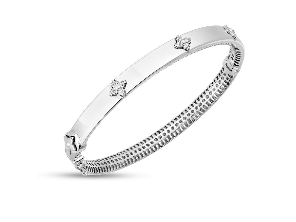 Trilogy Diamond Bangle 5.40mm White Finish