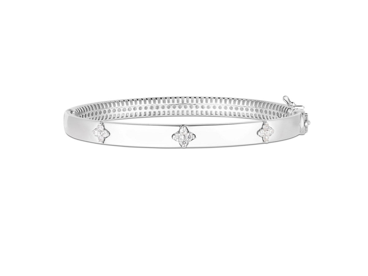Trilogy Diamond Bangle 5.40mm White Finish