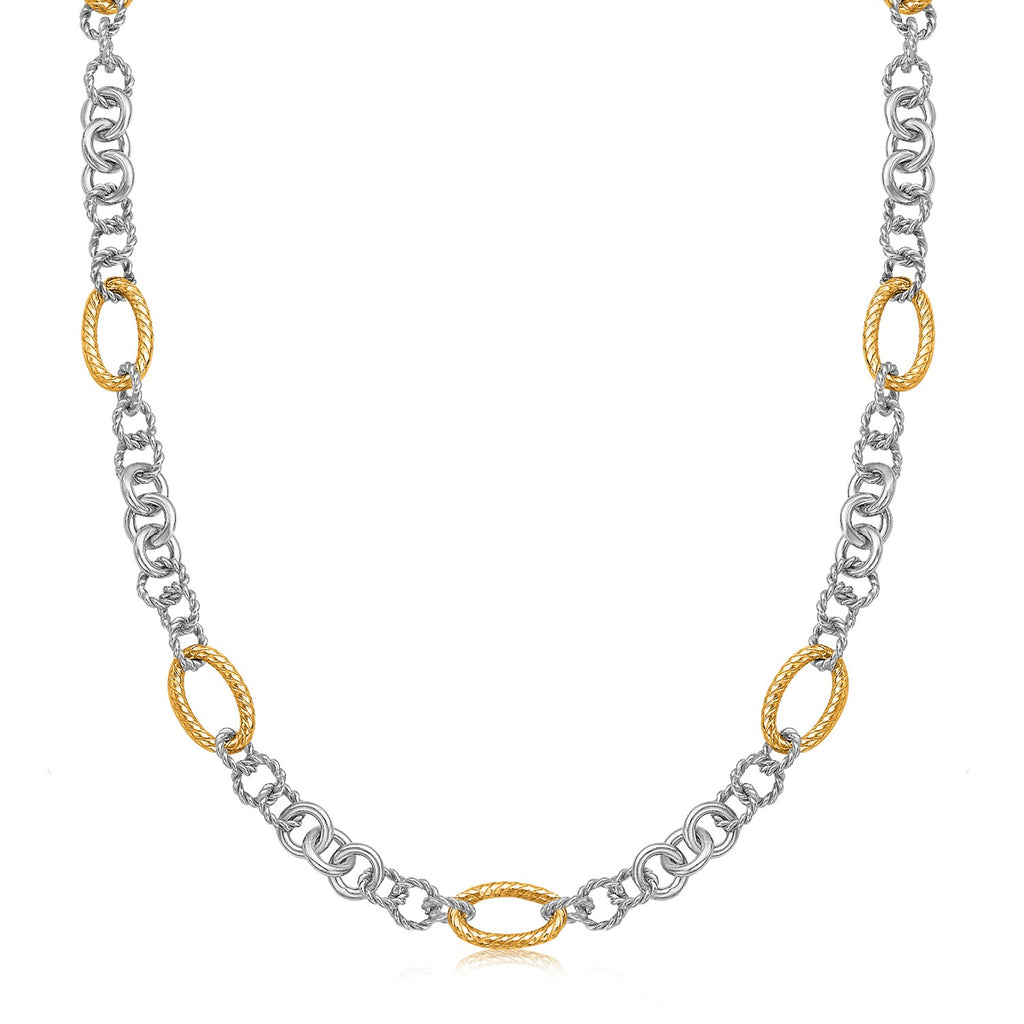 Two-Tone Multi Link Chain Statement Necklace