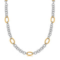 Two-Tone Multi Link Chain Statement Necklace