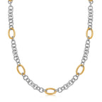 Two-Tone Multi Link Chain Statement Necklace