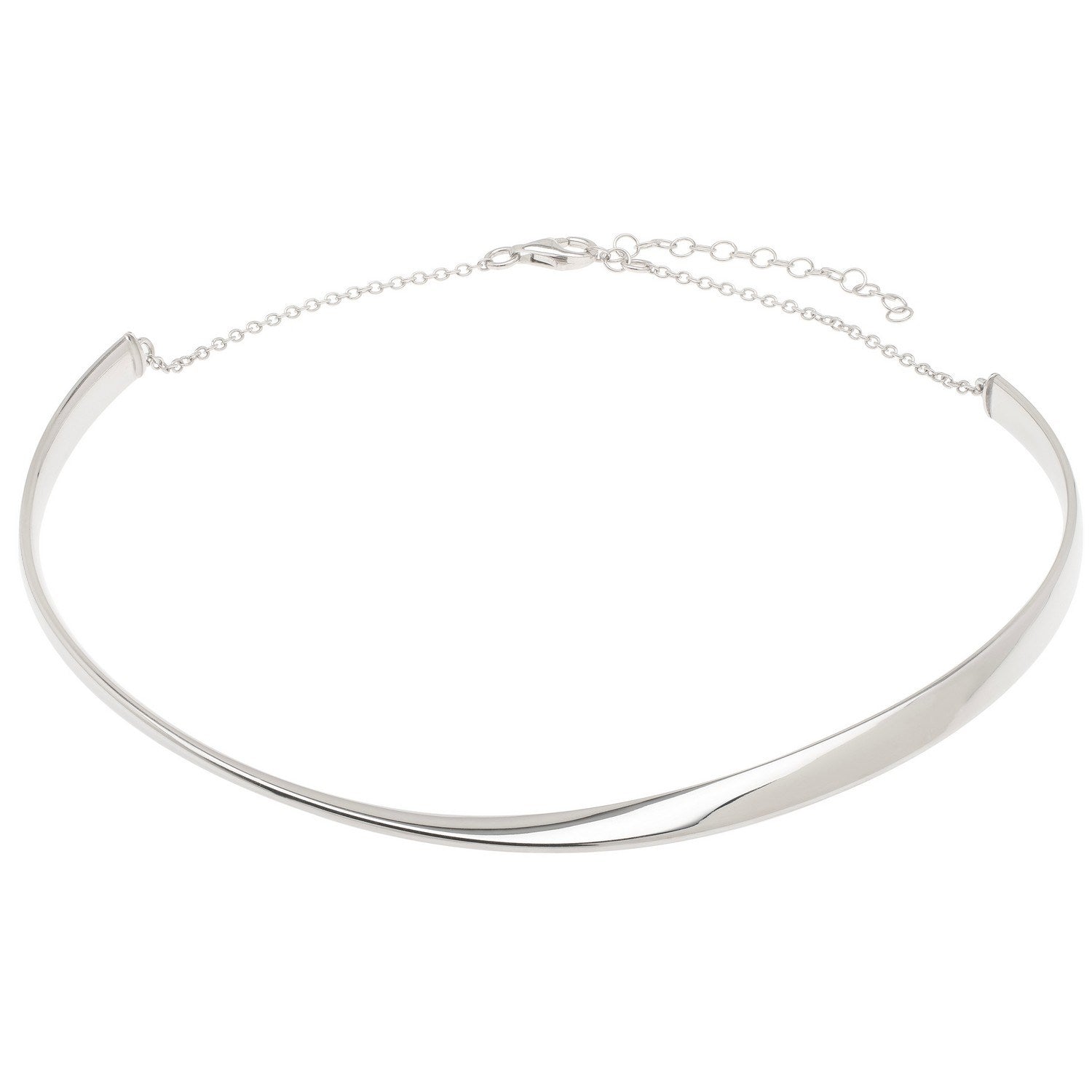 Sculpted Collar Sterling Silver Statement Necklace
