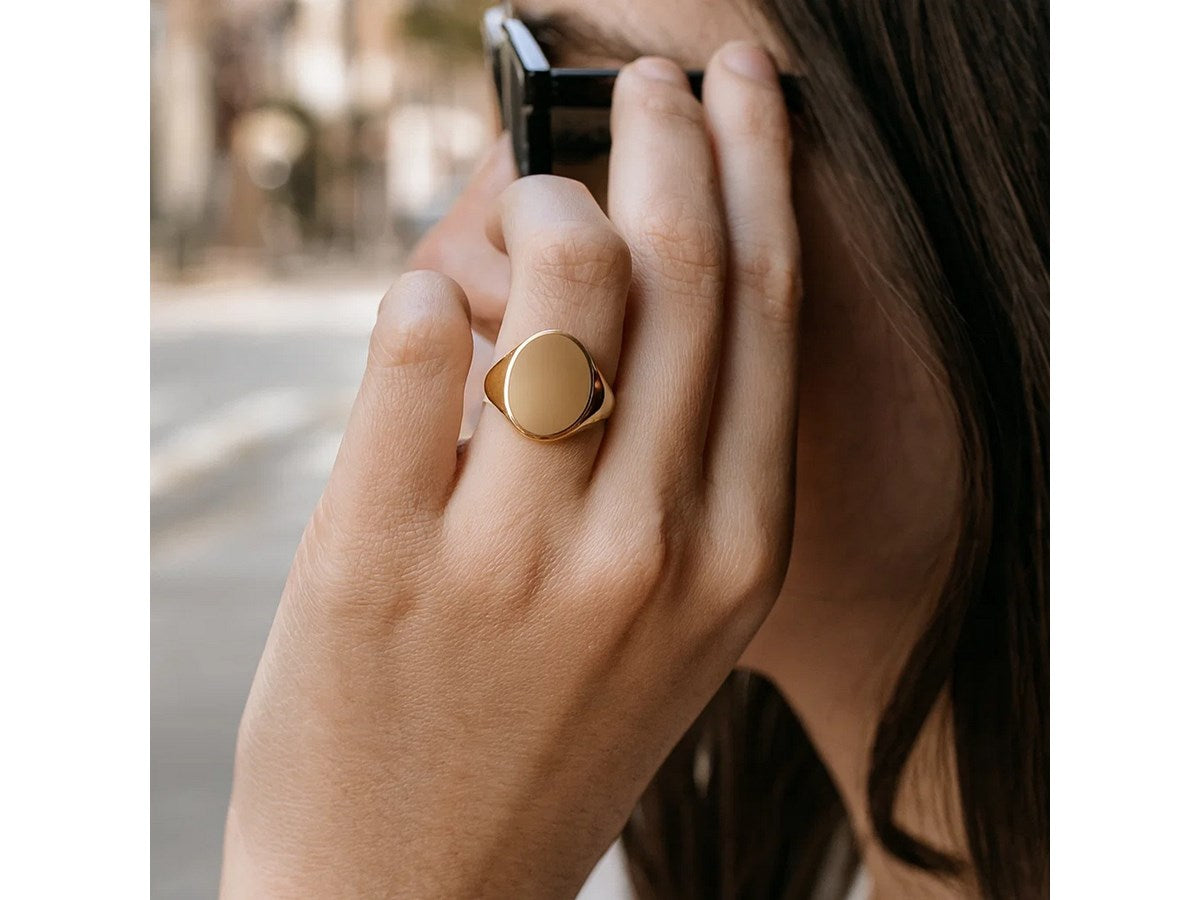 Classic Oval Signet Statement Ring