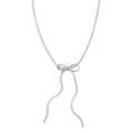 Elegant Snake Chain Bow Necklace with Polished Finish