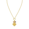 Floral CZ Charm Necklace with Polished Finish