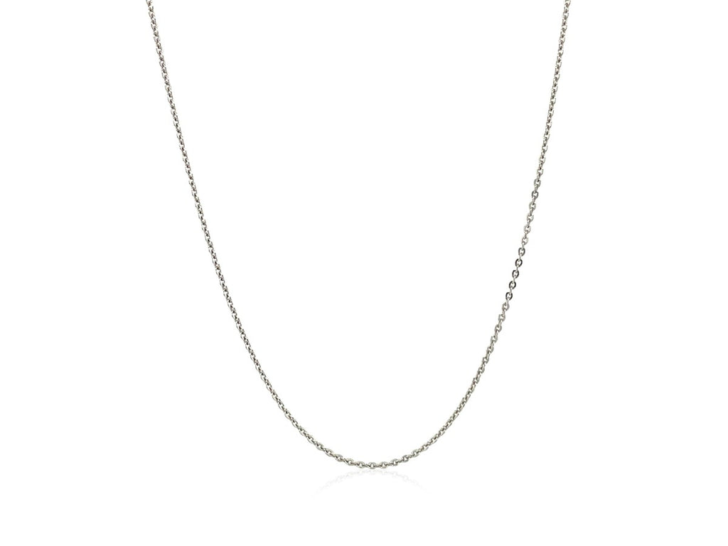 Sterling Silver Rhodium Plated 16" Cable Chain Necklace