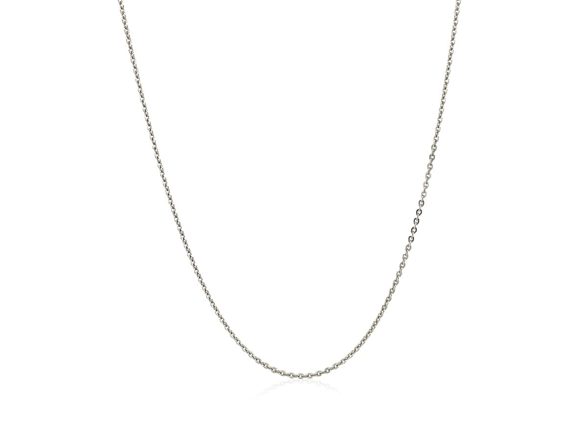 Sterling Silver Rhodium Plated 16" Cable Chain Necklace