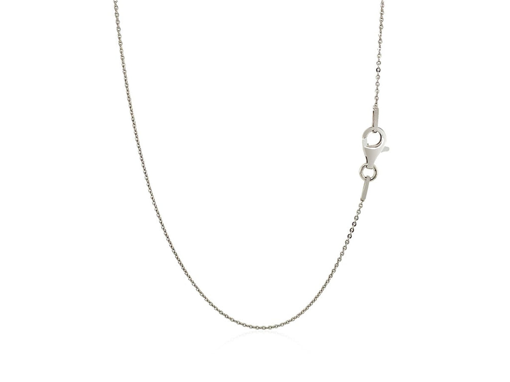 Sterling Silver Rhodium Plated 16" Cable Chain Necklace