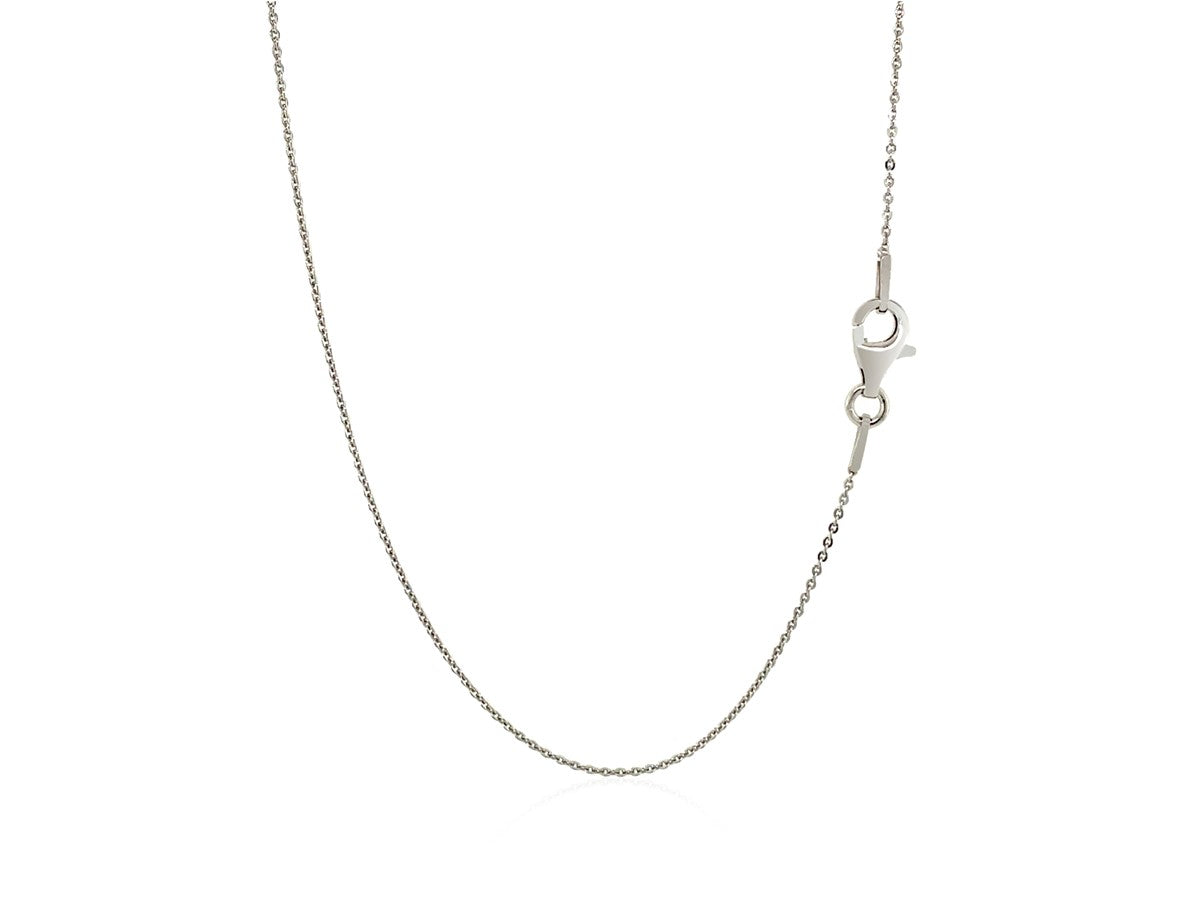 Sterling Silver Rhodium Plated 16" Cable Chain Necklace