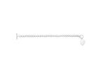 Beaded Heart Toggle Necklace with Polished Finish