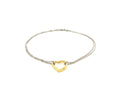 Two-Tone Open Heart Station Anklet