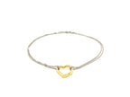 Two-Tone Open Heart Station Anklet