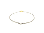 Two-Tone Open Heart Station Anklet