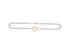 Two-Tone Open Heart Station Anklet