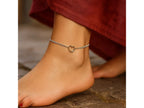 Two-Tone Open Heart Station Anklet