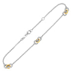 Two-Tone Triple Ring Station Anklet