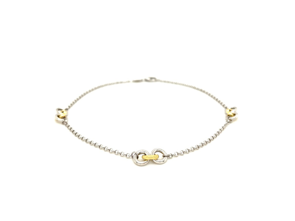 Two-Tone Triple Ring Station Anklet