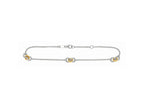 Two-Tone Triple Ring Station Anklet