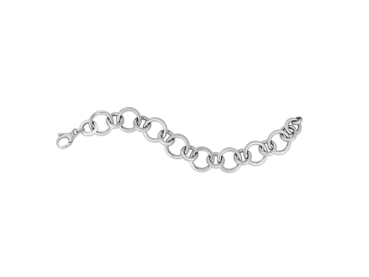 Bold Round Link Chain Necklace Polished Finish