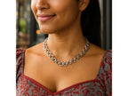 Bold Round Link Chain Necklace Polished Finish