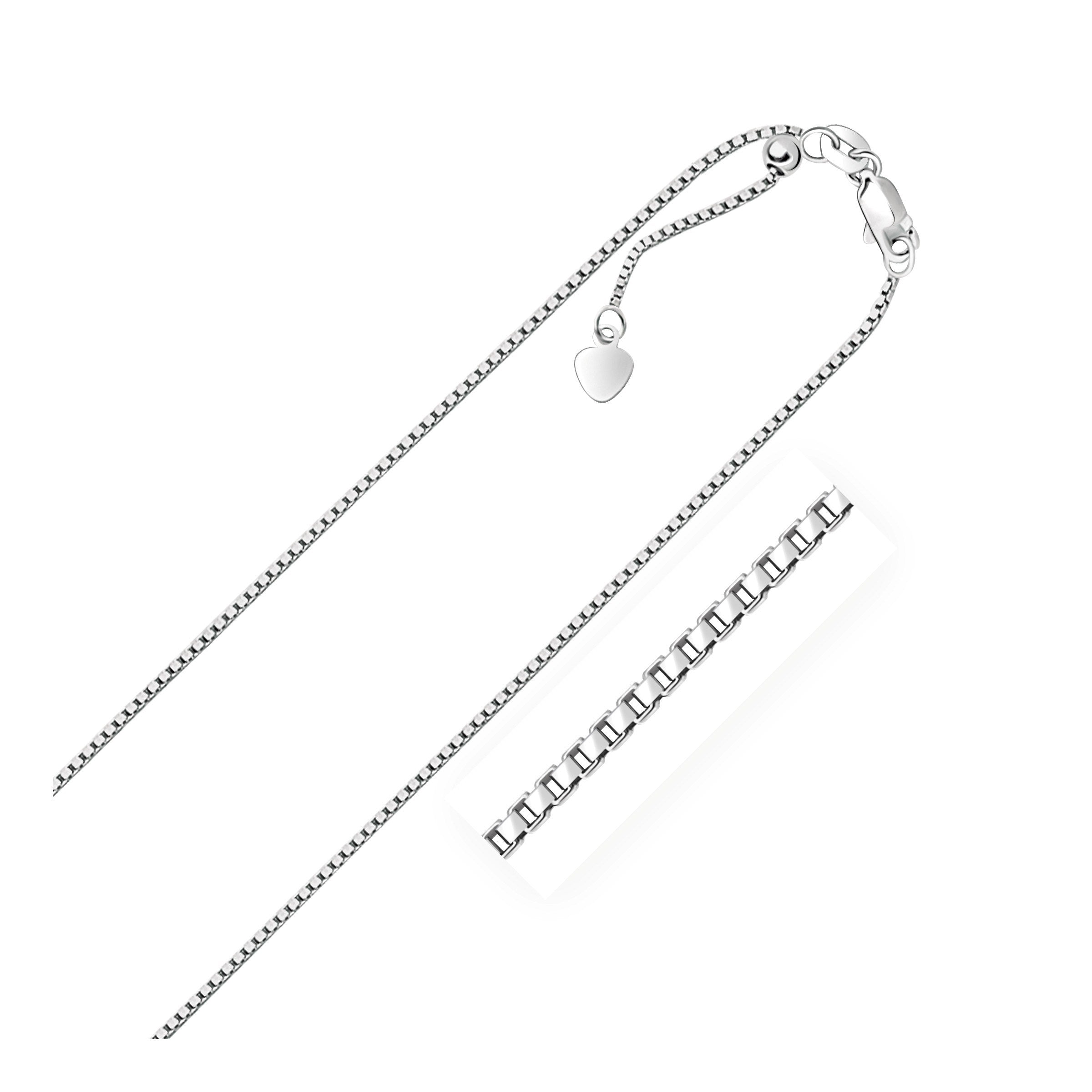 Sterling Silver Adjustable Box Chain Necklace
